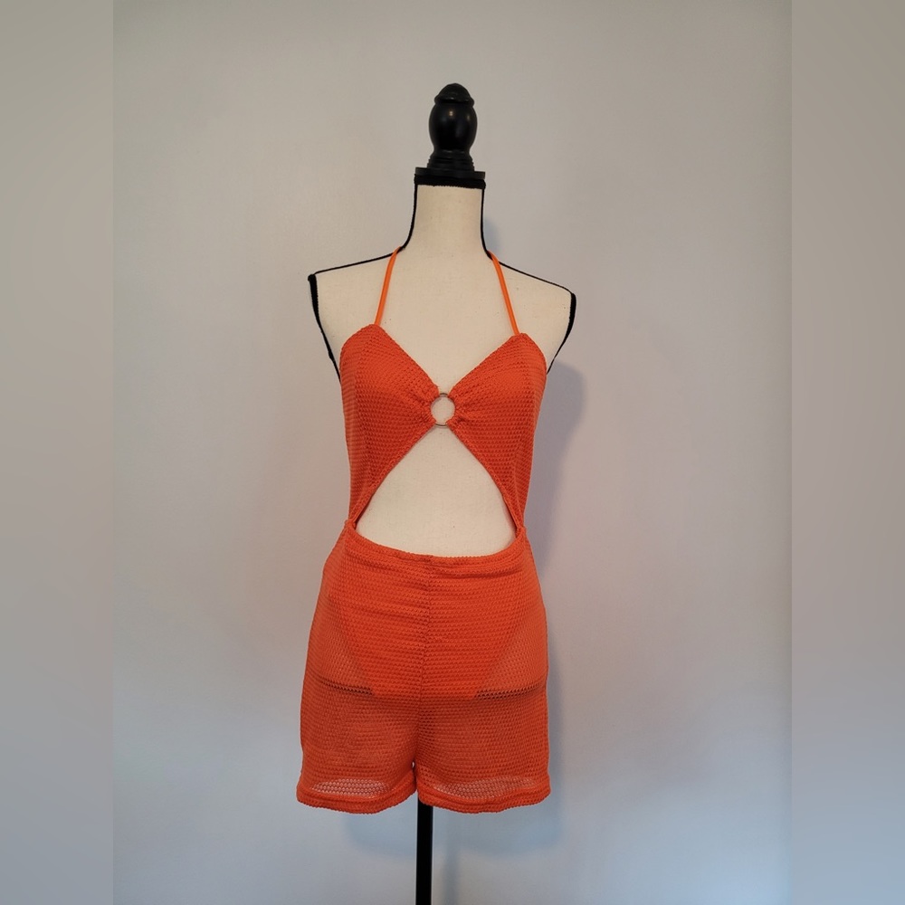Orange body con cut out romper